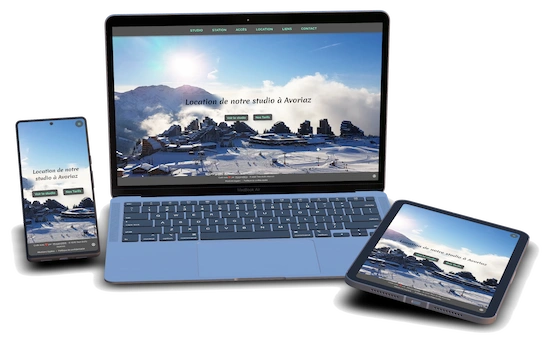 Mockup de l'application AvoriazLoc pour une location saisonnière