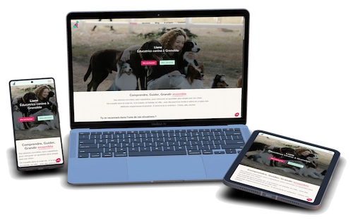 Mockup de site web + blog pour une éducatrice canine