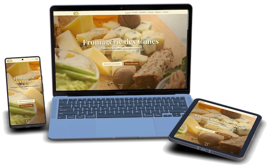 Mockup de site vitrine pour une fromagerie artisanale