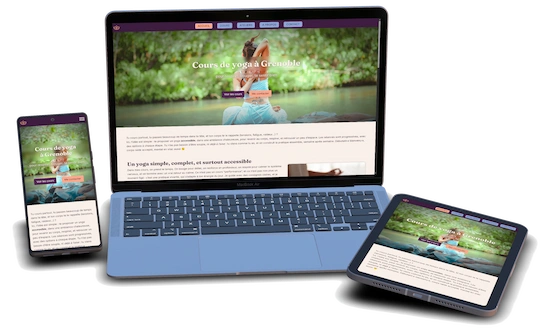 Mockup de site vitrine pour une professeure de yoga