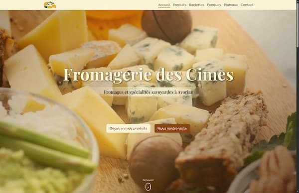 Mockup de site vitrine pour une fromagerie artisanale